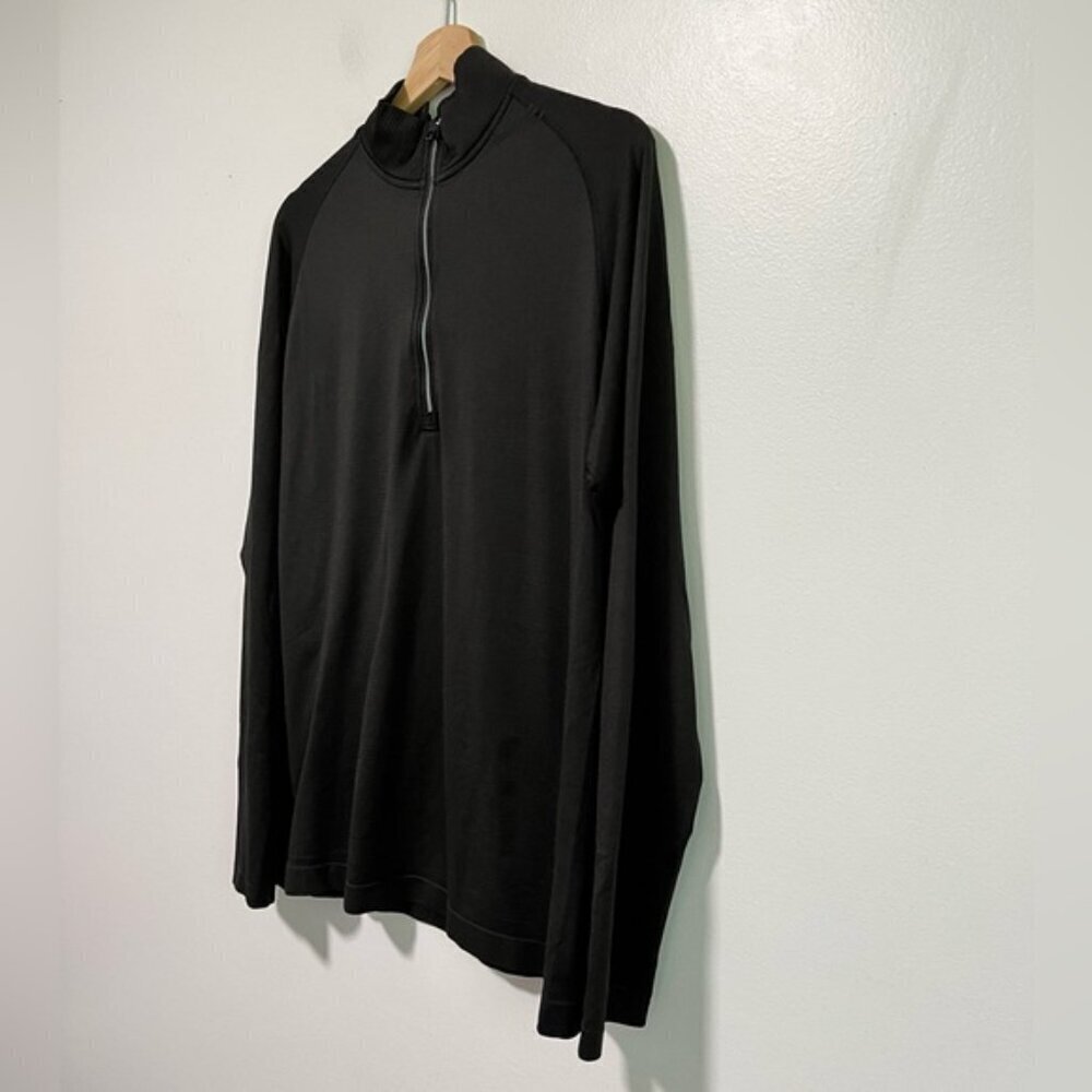 Lululemon Men’s Black Quarter-Zip Long Sleeve Shirt - Pit to Pit 20” - Picture 5 of 10
